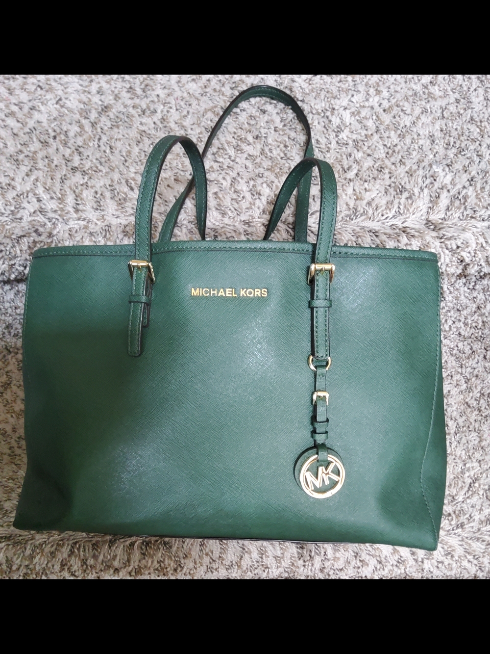 Michael Kors Green Saffiano Leather Tote